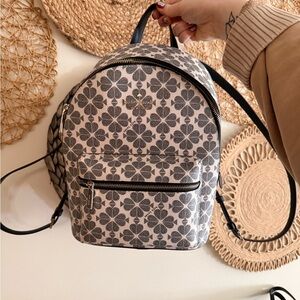 Kate Spade ♠️ Black and Cream Floral Backpack